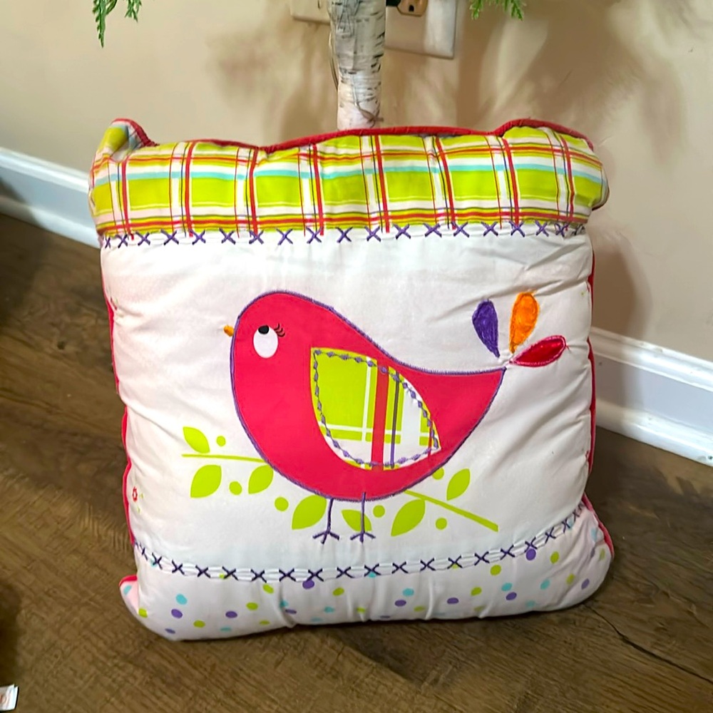 JK J. Khaki bird Pillow Kids Square Pillow
